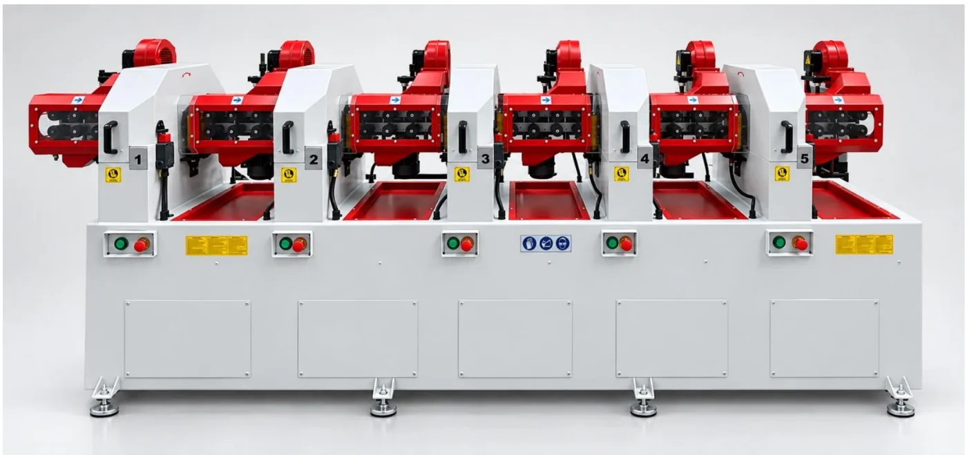 Famak BP 110-5 beş üniteli boru zımpara makinası